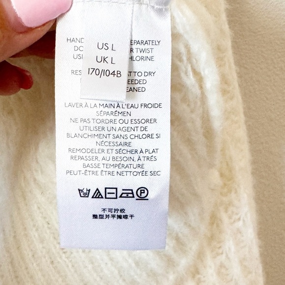 Anthropologie Cream Ruffled Boat Neck Sweater - Picture 7 of 13